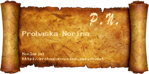 Prohaska Norina névjegykártya